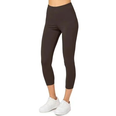 Abbildung von Merry Style Damen 3/4 Leggings Capri Sportleggings MS10 199 (Braun,L)