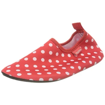 Abbildung von Playshoes Jungen Unisex Kinder Barfuß Badeslipper Aqua Schuhe, Rot Punkte, 20/21 EU