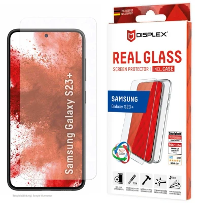 Abbildung von Samsung Galaxy S23 Plus Panzerglas Displex Real Glass 2D Bildschirmschutzfolie für das