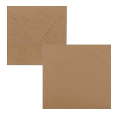 Abbildung von Quadratisches Einzelkarten Set 15 x cm mit Brief Umschlägen Sandbraun 25 Stück für Grußkarten &amp; mehr FarbenFroh by GUSTAV NEUSER