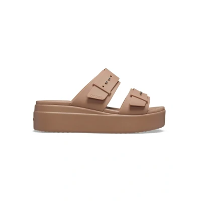 Abbildung von Crocs Brooklyn Lowwdg W Pantolette flach, Damen, Größe: 39/40, Latte Schuhe