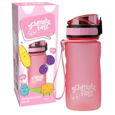 Abbildung von schmatzfatz Klarstein Sport Wasserflasche, hält kaltes Wasser, Trinkflasche für Erwachsene, Männer, Frauen und Kinder, BPA frei, auslaufsicher, 350 ml, Koralle