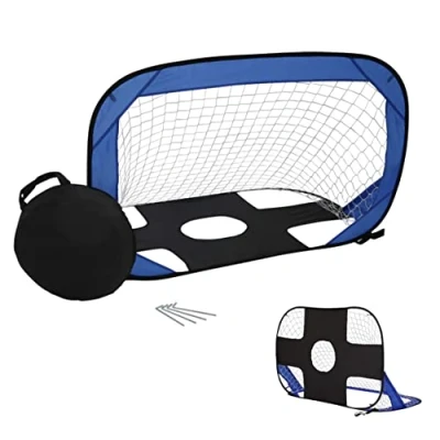Abbildung von DREAMSPORTS 24 Fußballtor für Garten (Kinder Fussballtor, Minitor). Popup Tor mit Torwand. Stabil, faltbar und zum Mitnehmen, wie Wurfzelt aufbaubar. Größe: 120 x 80 cm