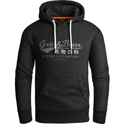 Abbildung von Grin&amp;Bear Hoodie Herren Sweatshirt GEC704 Schwarz XL