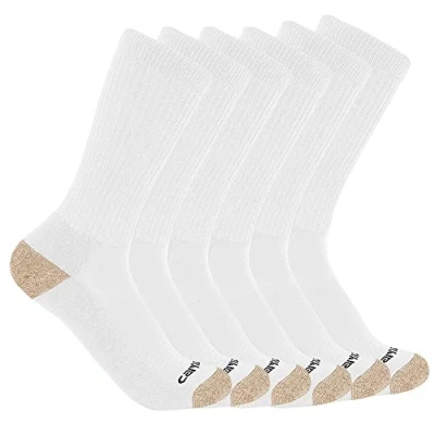 Abbildung von Carhartt Herren Midweight Crew 6 Pack Socken, Weiss/opulenter Garten, X Large (6er Pack)