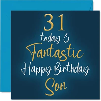 Abbildung von Fantastische Geburtstagskarte zum 31. Geburtstag für den Sohn 31 Today Fantastic Karte von Mama oder Papa Geburtstagsgeschenke 145 mm Geburtstagsgrußkarten Geschenk