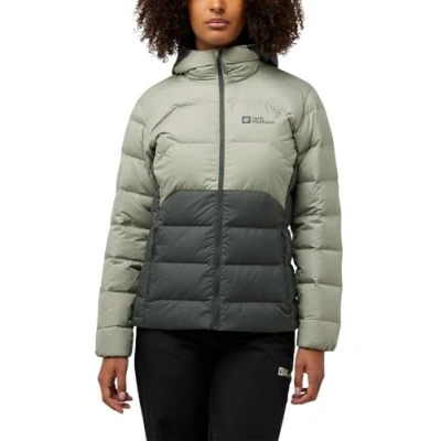 Abbildung von Jack Wolfskin Ather Hoody Daunenjacke, Damen, Größe: 3XL, Slate green