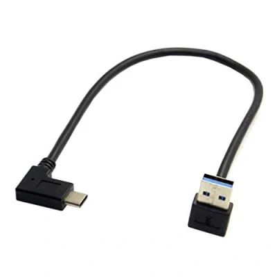 Abbildung von Reversibles USB 3.1 C abgewinkelt auf 90 Grad nach oben abgewinkelten A Stecker Datenkabel für MacBook &amp; Tablet Handy