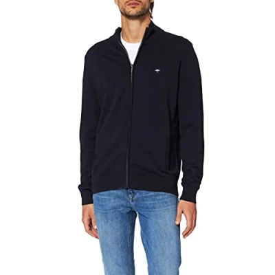 Abbildung von FYNCH HATTON Herren Cardigan zip Strickjacke, Navy, S EU