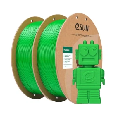 Abbildung von eSUN PLA Filament 1.75mm, Basic 3D Drucker Maßgenauigkeit +/ 0.03mm, 1KG pro Spule, 2 Spulen Druck Filament, Grün 2KG