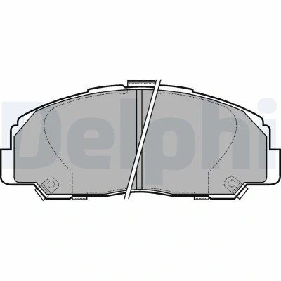 Abbildung von DELPHI LP944 Bremsbelagsatz mit akustischer Verschleißwarnung ohne Anti Quietsch Blech Zubehör DAIHATSU: Sportrak Hard Top, Fourtrak Off Road