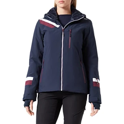Abbildung von CMP Damen Skijacke mit abnehmbarer Kapuze, Schwarz Blau, D42