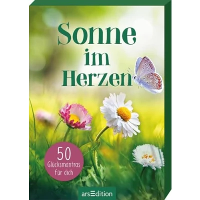 Abbildung von Sonne im Herzen: 50 Glücksmantras für dich Kartenbox mit positiven Botschaften und Inspirationen