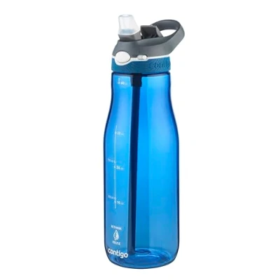 Abbildung von Contigo Ashland Autospout Trinkflasche mit Strohhalm 1.200ml große BPA freie Kunststoff Wasserflasche auslaufsicher ideal für Schule, Arbeit, Sport, Fahrrad, Wandern