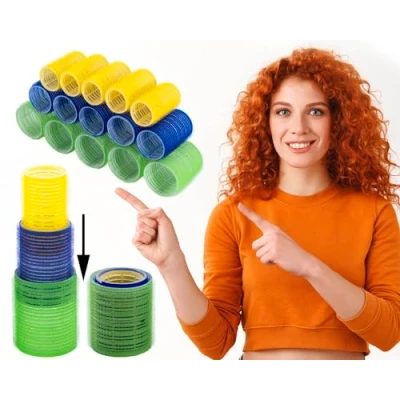 Abbildung von Stahlia Lockenwickler Set 15 Stück Ø48mm, Ø40mm, Ø32mm Locken ohne Hitze, über Nacht, groß, klein, Haare locken, Heatless Curls, Hair Curler