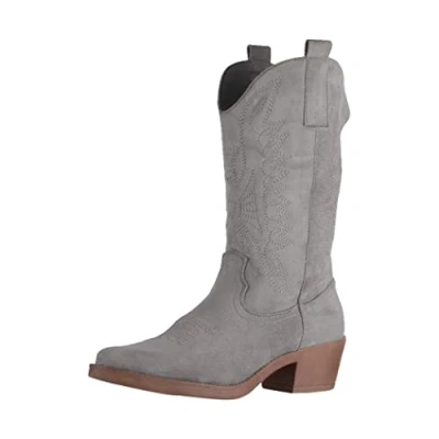 Abbildung von Elara Cowboy/Bikerboot, Damen, Größe: 39, Grau Schuhe