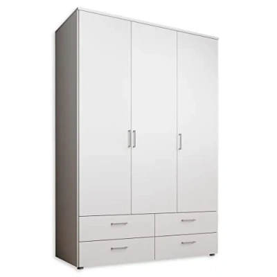Abbildung von SPAZIO Kleiderschrank in Weiß Vielseitiger Drehtürenschrank 4 türig für Ihr Schlafzimmer 184 x 199 48 cm (B/H/T)