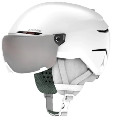 Abbildung von ATOMIC SAVOR VISOR JR Skihelm mit Visier Weiß Größe XS Für Kinder &amp; Jugendliche Max. Stoßdämpfung Active Aircon Belüftung Brille High End Verspiegelung, 48 52 cm