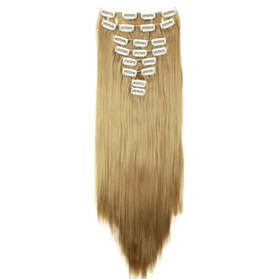 Abbildung von CAISHA XL 60cm 7 Teile Set CLIP IN EXTENSIONS Jenny Haarverdichtung Haarverlängerung Glatt Naturblond CE16