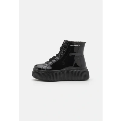 Abbildung von KARL Lagerfeld Kreeper LO Shine MID LACE Ankle Boot, Damen, Größe: 38, Black Schuhe