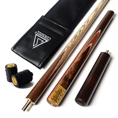 Abbildung von CUESOUL 57 &quot;Handwerk 3/4 Joints Snooker Queue mit Verl?ngerung/Gelenkschutz verpackt in Kunstleder Cue Bag (D303)