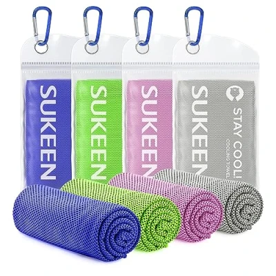 Abbildung von Kühlendes Handtuch, Kühltuch Set, Kühltücher Hals, Handtuch kühlend, Cooling Towel, Eishandtücher, Sport, Kühlhandtuch für Wandern, Laufen, Tennis, Reisen,