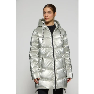 Abbildung von Polo Club Damen Mantel Catele Platin Mit Fester Kapuze Und Details L