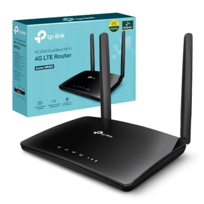 Abbildung von TP Link Archer MR402 LTE Router, 4G Router SIM Karte, WLAN Dual Band AC1200, Cat4 bis zu 150 Mbit/s, 4 Ports, Plug and Play, MU MIMO, One Mesh
