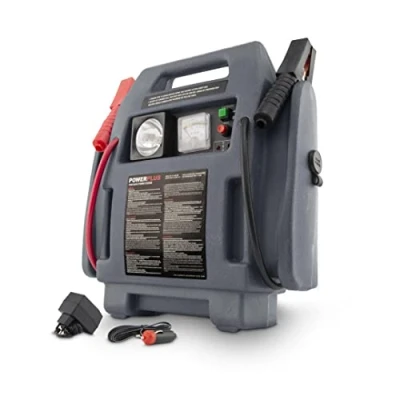 Abbildung von Powerplus Starthilfe Set POWE80090 für Autobatterie Powerstation als Pannenhilfe Kfz Batterie Schnellstartsystem und Ihr Auto mit 12 V 4 in 1 Funktion
