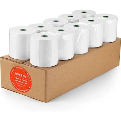 Abbildung von MUNBYN Premium 10 Stk. Thermopapier 80 * 50mm kassenrollen thermorollen bonrollen Thermo bonpapier bonrolle für Thermodrucker alle 80mm Drucker