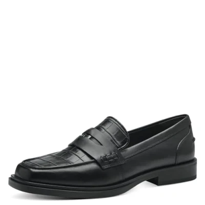 Abbildung von Tamaris Slipper, Damen, Größe: 40, Black croco Leder/synthetik