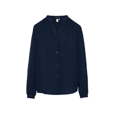 Abbildung von QS Hemdbluse, Damen, Größe: 36, Tiefblau