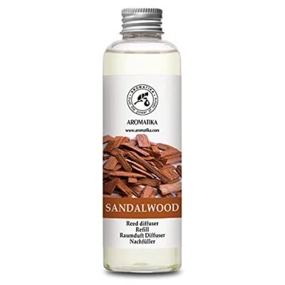 Abbildung von Raumduft Nachfüllflasche Sandelholz 200ml Reed Diffuser Refill Öl Nachfüller für Duftdiffusor Raumbeduftung Aroma Nachfüllen