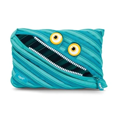 Abbildung von ZIPIT Wildlings Federmäppchen für Jungen Extra Großes Mäppchen die Schule Monster Etui Kinder Federmappe Blau