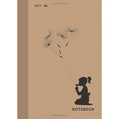 Abbildung von Dot Notebook B6: Brown, Little Girl and Dandelion Design, Softcover, Dotted Grid, Numbered Page, Small, Journal (Journal Dots, Band 4)