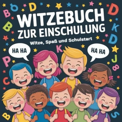 Abbildung von Witzebuch zur Einschulung: Witze, Spaß und Schulstart Perfektes Geschenk für Kinder zum Lesen lernen in der Vorschule, Lustige Witze Erstleser, Mädchen Jungen
