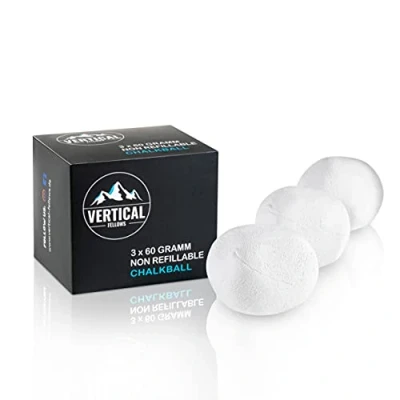 Abbildung von VERTICAL FELLOWS Chalk Ball 3er Pack (3x60 Gramm) Kreideball Magnesiaball DERMATEST sehr gut idealer Kreide &amp; Magnesia Chalkball für Klettern Bouldern Turnen Gewichtheben Cross Fit