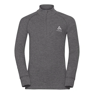 Abbildung von odlo Kinder Funktionsunterwäsche Langarm Shirt mit Reißverschluss ACTIVE WARM ECO, steel grey melange, 128