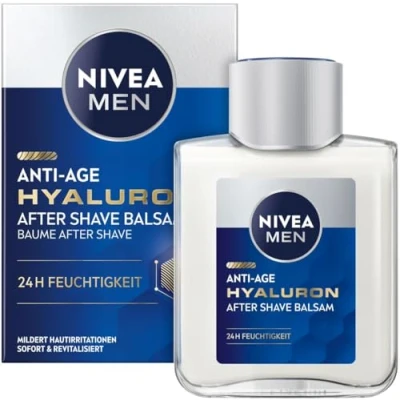 Abbildung von NIVEA MEN Anti Age Hyaluron After Shave Balsam, erfrischendes mit für 24h Feuchtigkeit, beruhigende Gesichtspflege nach der Rasur (100 ml)