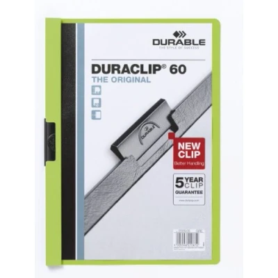 Abbildung von Durable Klemm Mappe Duraclip Original 60 (für 1 Blatt A4), 25 Stück, grün, 220905