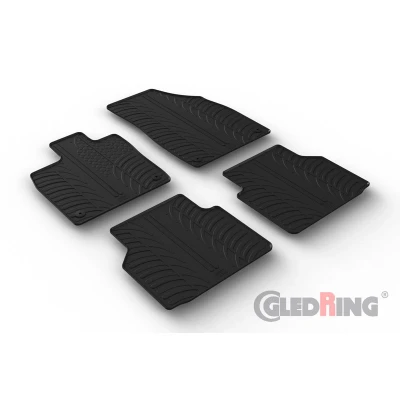 Abbildung von Gledring 0709 Fußmattensatz Gummi vorne und hinten 4 schwarz 750mm 550mm