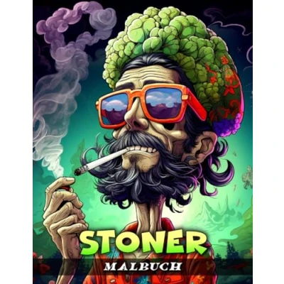 Abbildung von Stoner Malbuch: Kiffer Ausmalbuch für Erwachsene mit Schwarzem Hintergrund zum Stressabbau und zur Entspannung, Psychedelisches