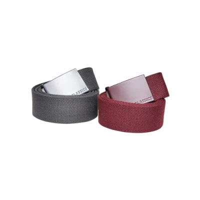 Abbildung von Urban Classics 2 PACK Gürtel, Herren, Größe: S/M, Bordeaux charcoal