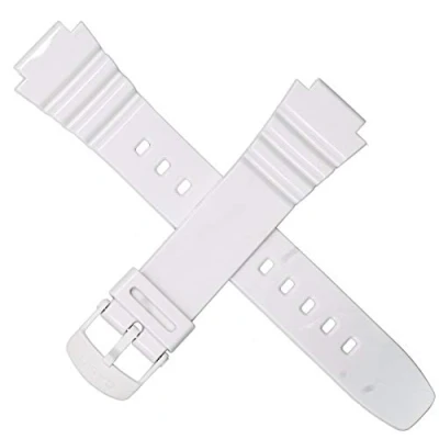 Abbildung von Casio Uhrenarmband 16mm Resin Weiß glänzend W 214HC 7AVEF 214HC*