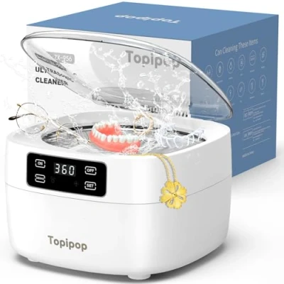 Abbildung von Ultraschallreinigungsgerät, 48000Hz Ultraschallreiniger, 750 ml brillenreinigungsgerät, professionelles Ultrasonic Cleaner zum Reinigen von Brillen, Uhren, Ringen, Rasierklingen (White)