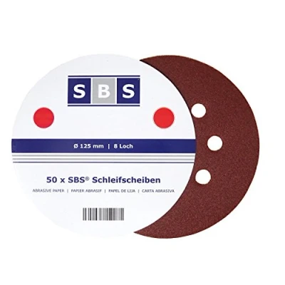 Abbildung von 50 Stück SBS® Schleifscheiben ø 125 mm 8 Loch Korn 80 für Exzenter Schleifer