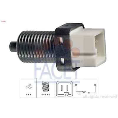 Abbildung von FACET 7.1091 Bremslichtschalter mechanisch Made in Italy OE Equivalent PEUGEOT: 307 SW, Partner I Van, Hatchback, CITROËN: Xsara Picasso