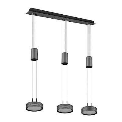 Abbildung von Trio Leuchten LED Pendelleuchte Franklin 326510142, Metall Anthrazit, inkl. 9 Watt LED, Switch Dimmer