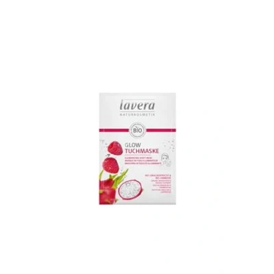 Abbildung von lavera Glow Tuchmaske Bio Drachenfrucht &amp; Himbeere ∙ Natürlich schöner Teint feuchtigkeit ✔ Naturkosmetik vegan Inhaltsstoffe Innovativ Gesichtspflege Maske, 1 Stück