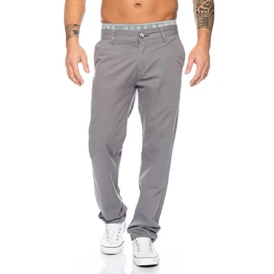 Abbildung von Rock Creek Herren Designer Chino Stoff Hose Chinohose Regular Fit Herrenhose W29 W40 RC 2083 [RC Grau W36 L32]